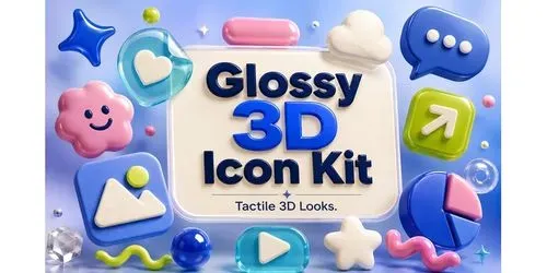 Glossy 3D Icon Kit product preview