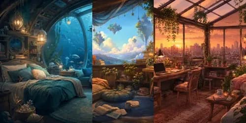 Example output for Cozy Lofi Room Illustrations