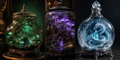 Example output for the Fantasy Monster Terrarium Art ChatGPT Image prompt