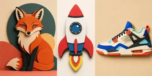 Example output for Foam Cutout Icons 3D Layered