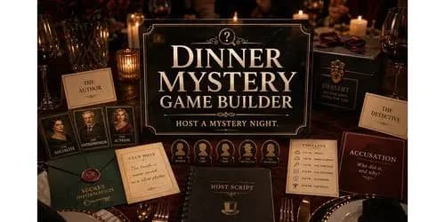 Example output for Dinner Mystery Game Builder