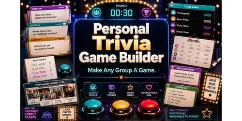 Example output for Personal Trivia Game Builder