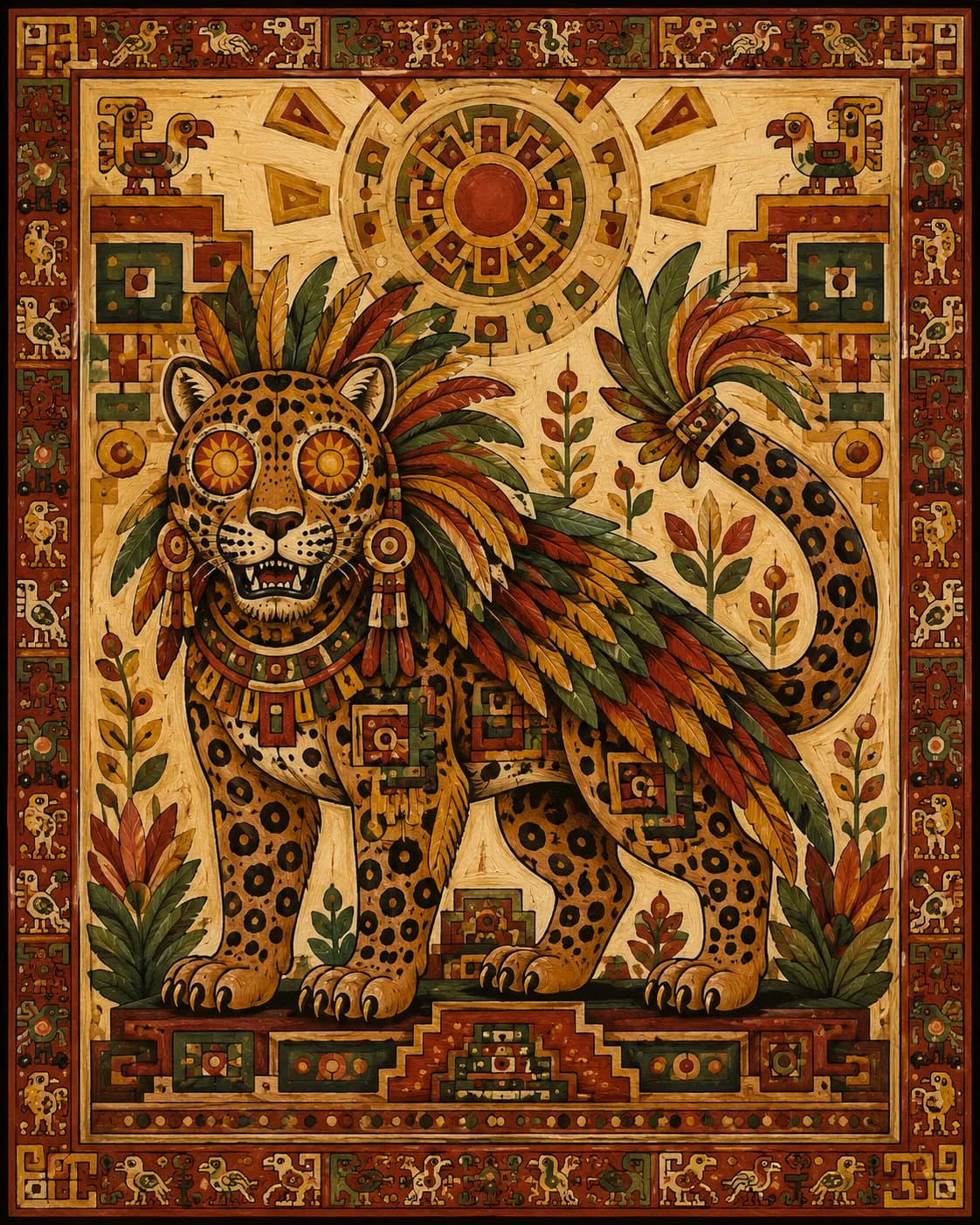 Aztec jaguar mythology field photograph, generated with Documentary Mythology Photos
